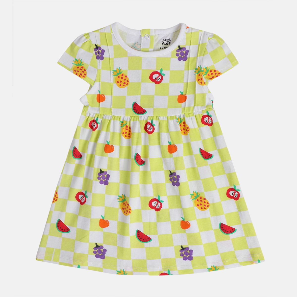 Girls Red/Yellow Short Sleeve Dress