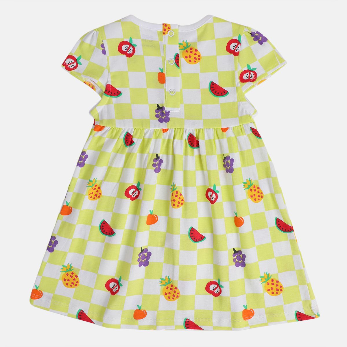 Girls Red/Yellow Short Sleeve Dress