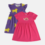 Girls Multi Short Sleeve Dress