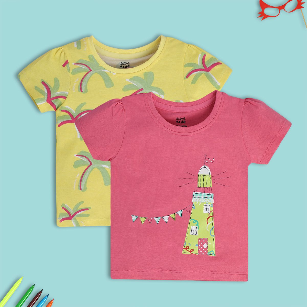 Girls Multicolor Pack Of 2 Knit Top