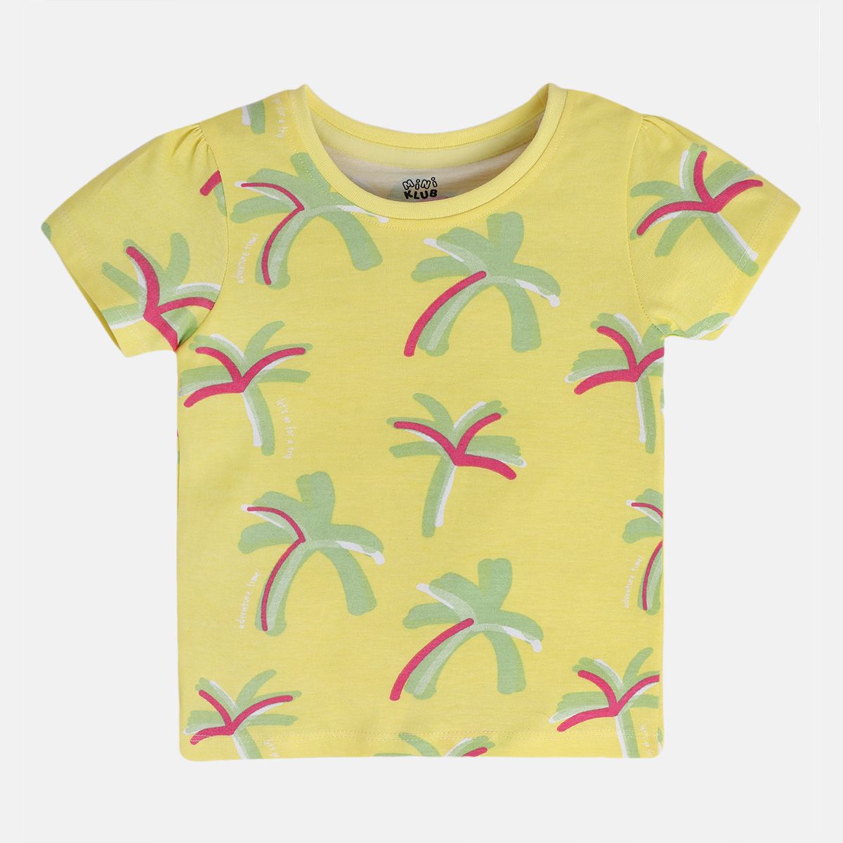 Girls Pink/Yellow Short Sleeve Knit Top