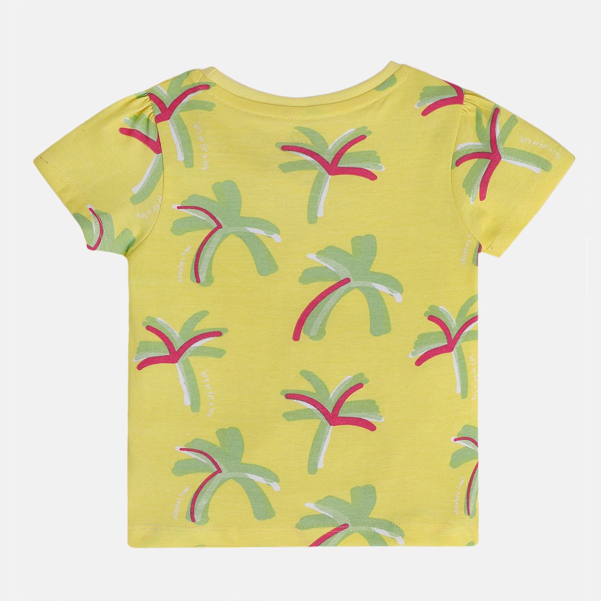 Girls Pink/Yellow Short Sleeve Knit Top