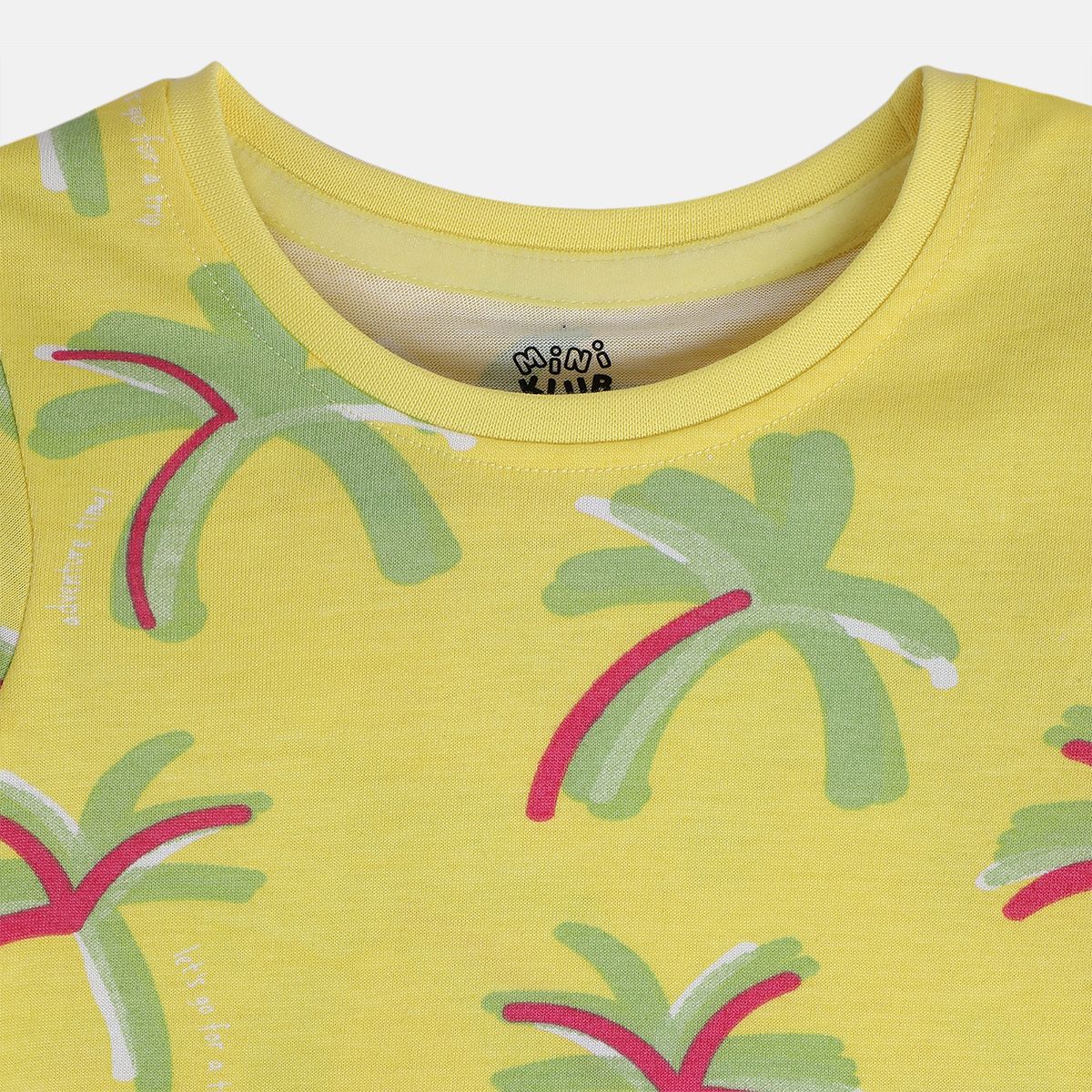 Girls Pink/Yellow Short Sleeve Knit Top