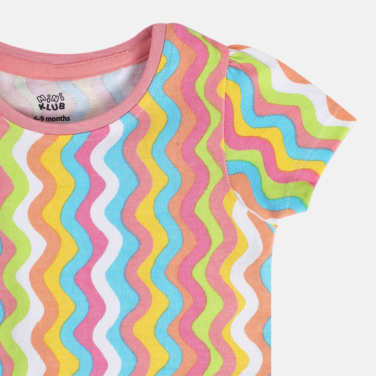 Girls Multi Short Sleeve Knit Top