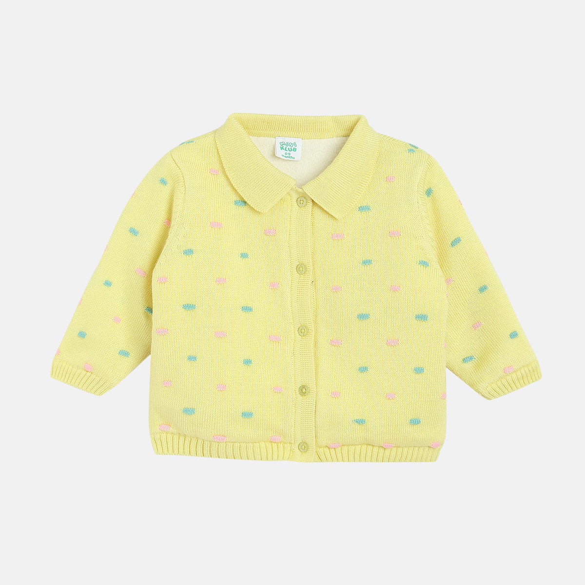 Girls Lime Yellow Full Sleeve Sweater