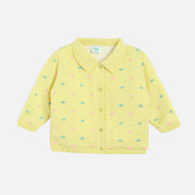 Girls Lime Yellow Full Sleeve Sweater