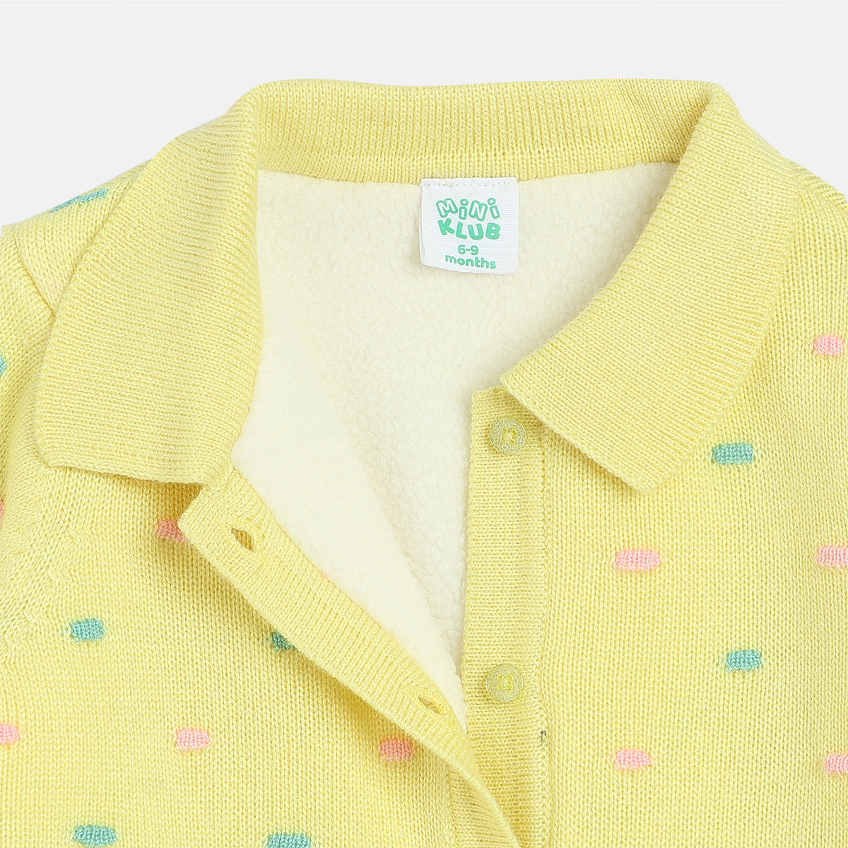 Girls Lime Yellow Full Sleeve Sweater