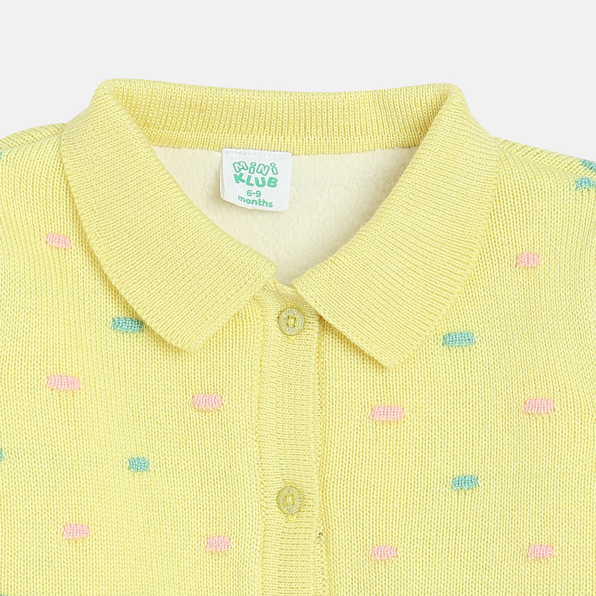 Girls Lime Yellow Full Sleeve Sweater