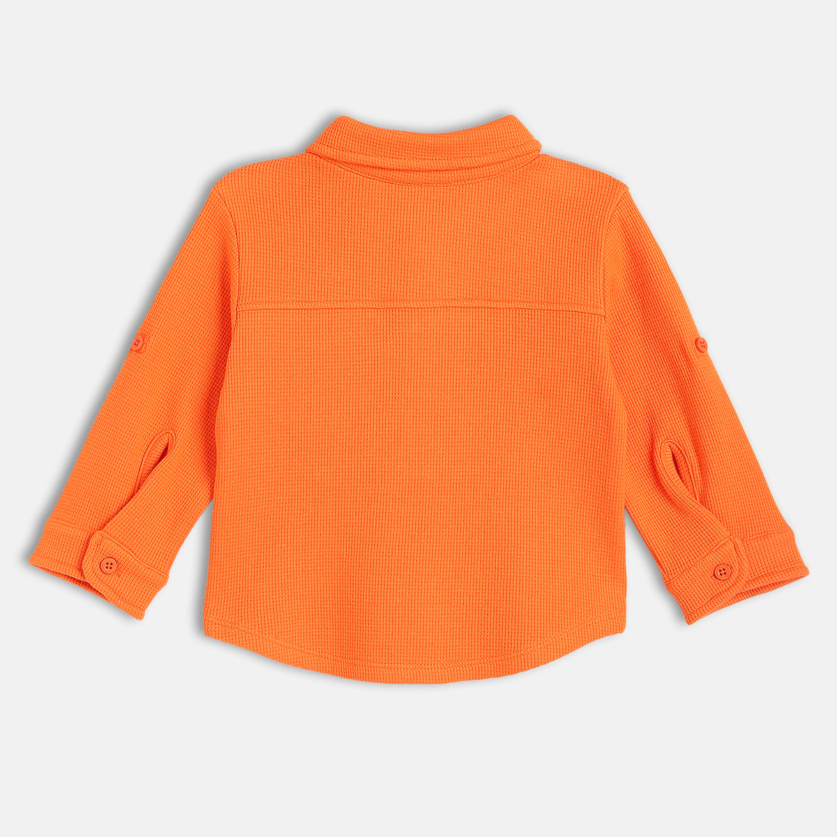 Boys Orange Full Sleeve Knit Shirt
