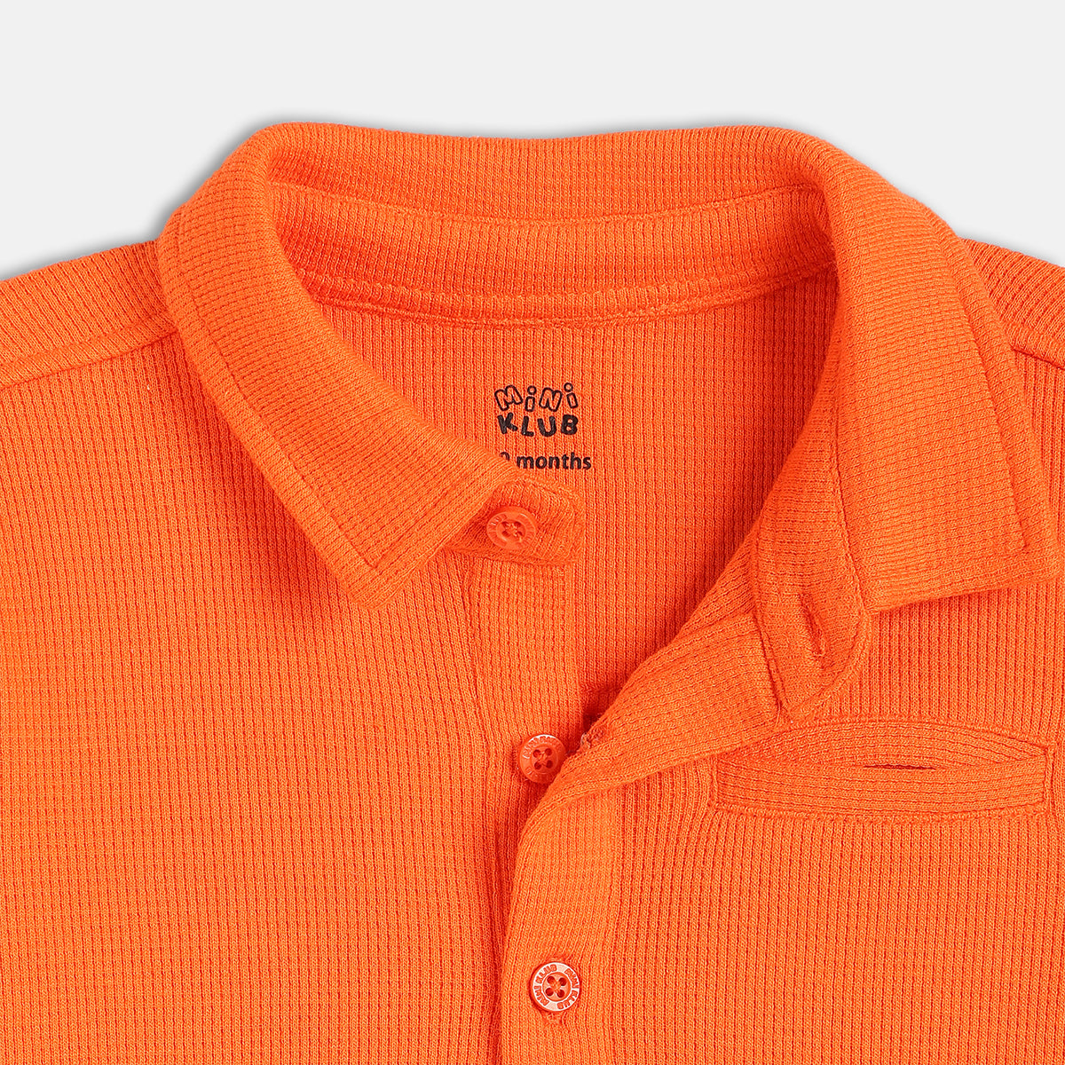 Boys Orange Full Sleeve Knit Shirt