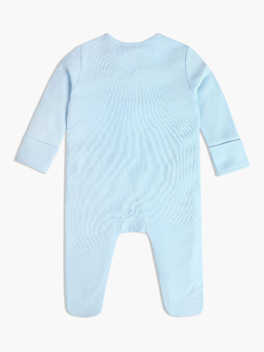 Baby Boys Elephant Embroidered Sleepsuit, Blue
