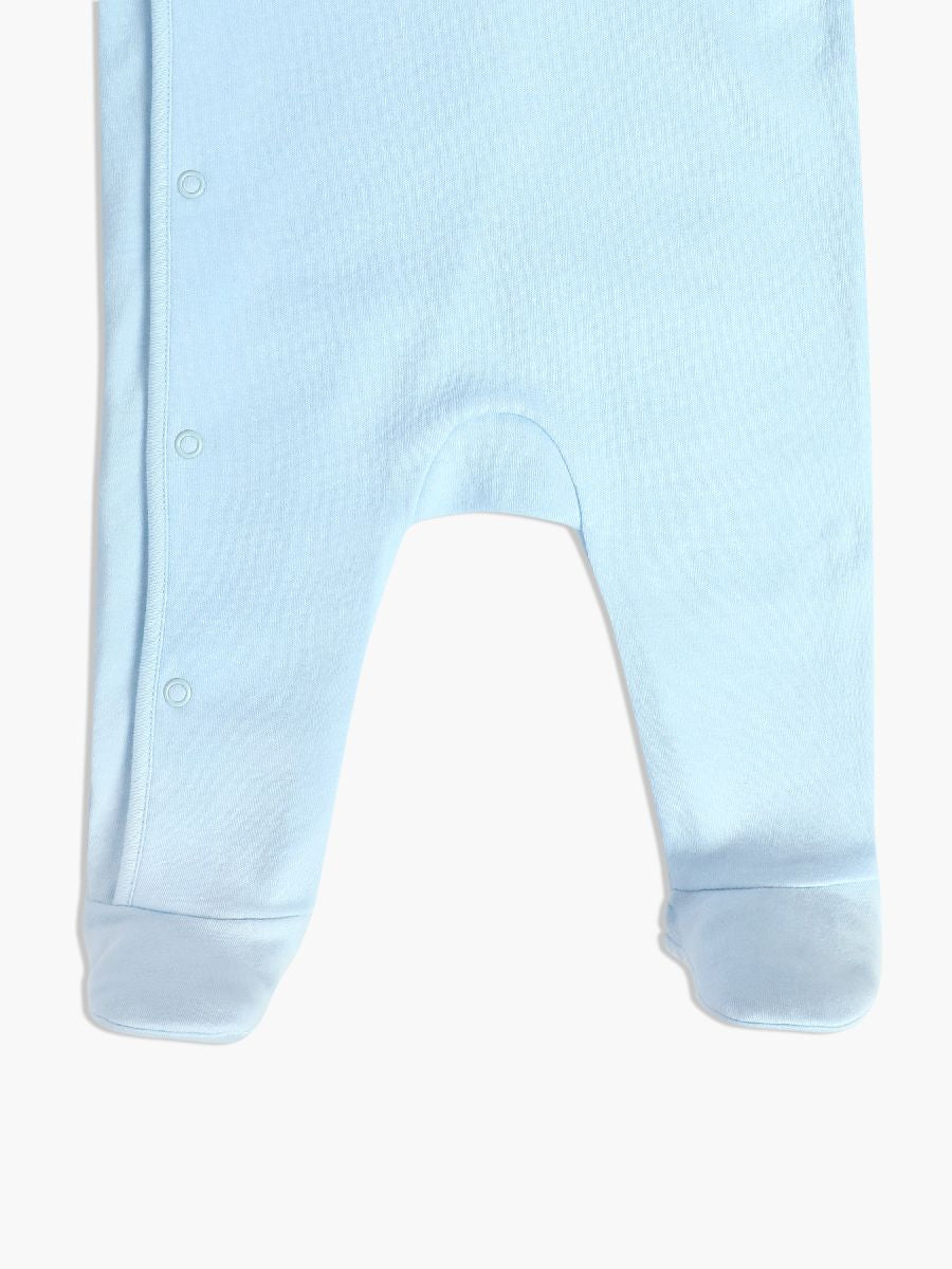 Baby Boys Elephant Embroidered Sleepsuit, Blue