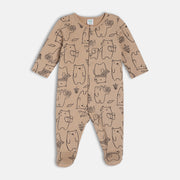 Boys Beige Long Sleeve Sleep Suit