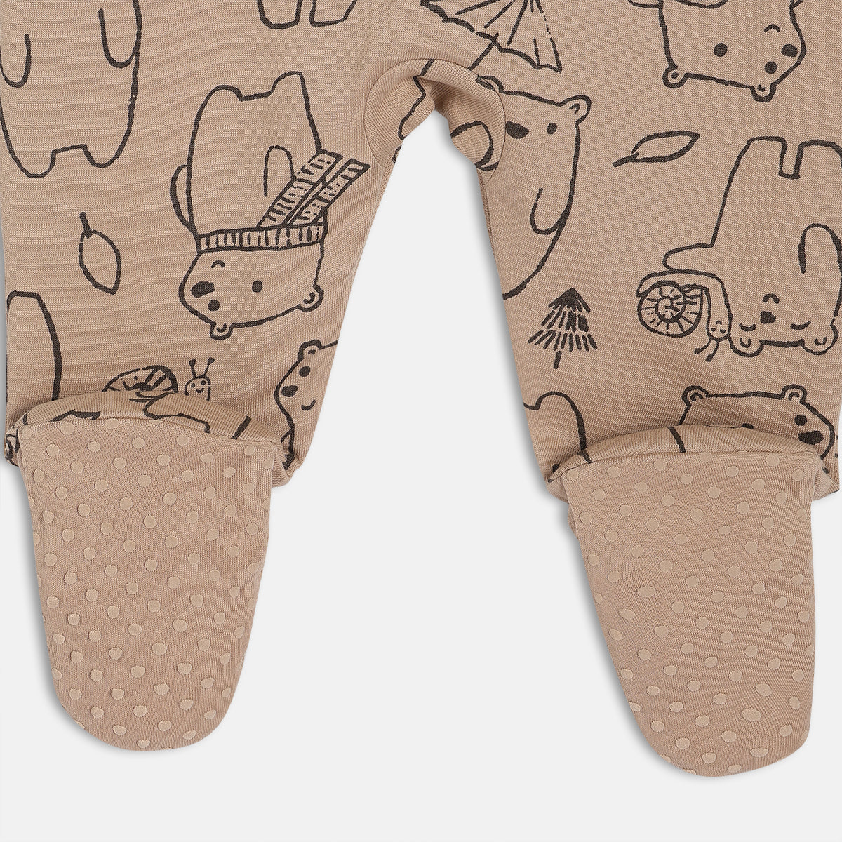 Boys Beige Long Sleeve Sleep Suit