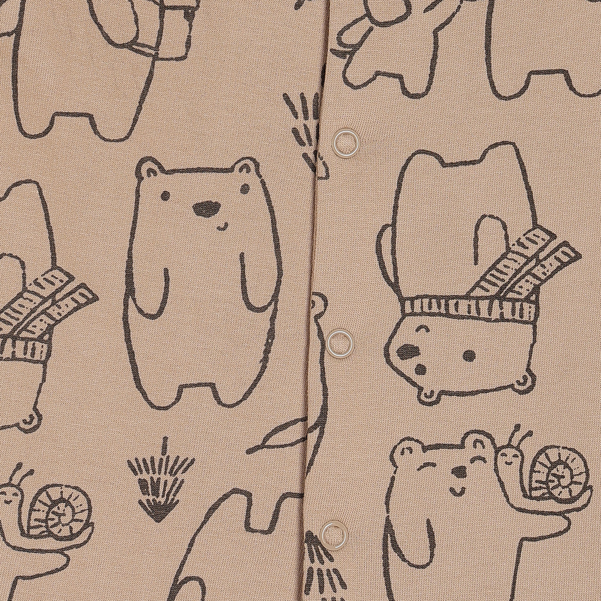 Boys Beige Long Sleeve Sleep Suit