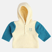 Boys Marshmallow/Blue Hooded Sweat Shirt