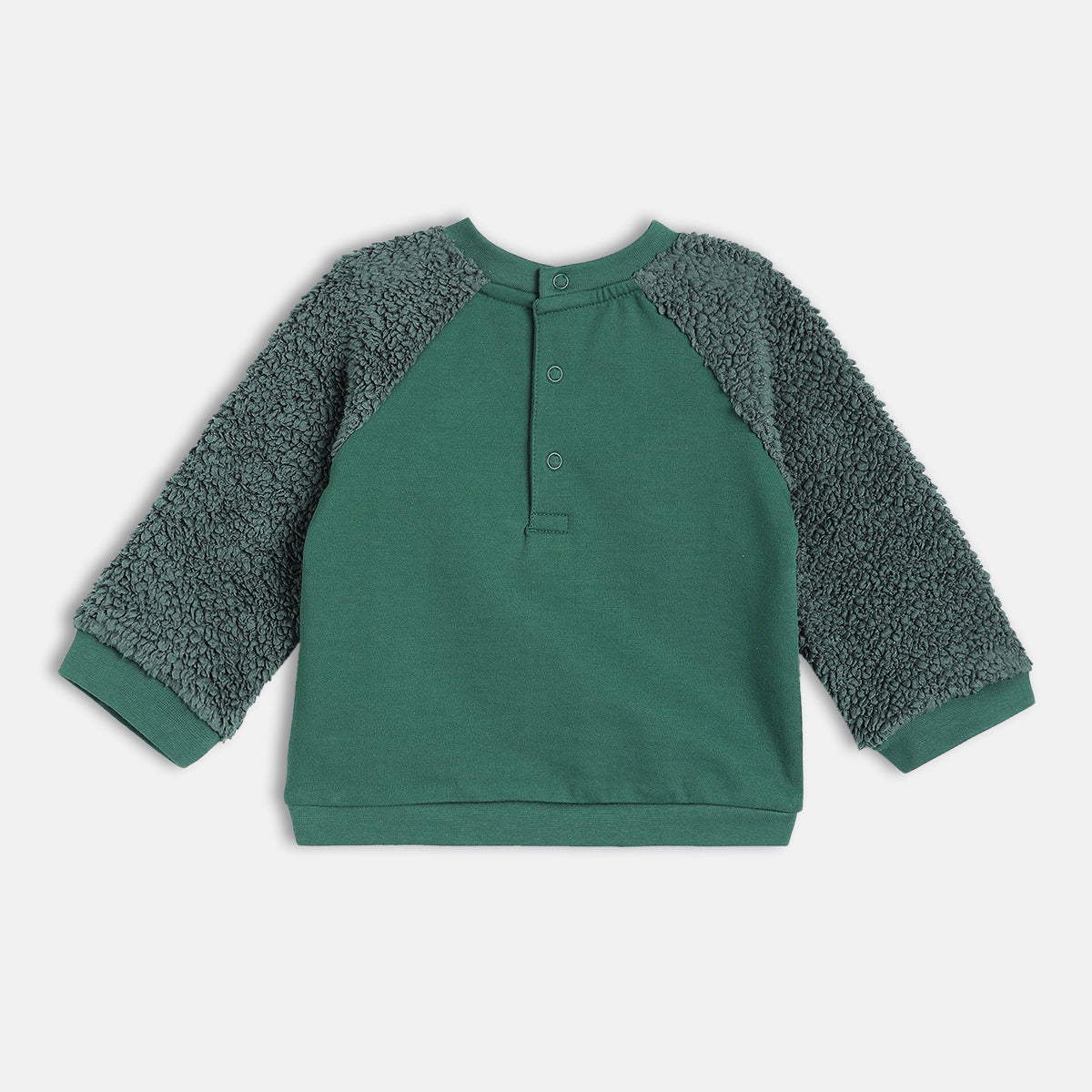 Boys Green Raglan Sleeve Knit Sweat Shirt