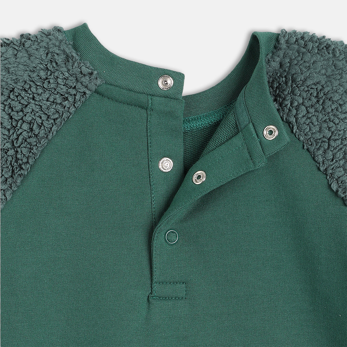 Boys Green Raglan Sleeve Knit Sweat Shirt
