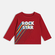 Boys Red Round Neck Long Sleeve T-Shirt