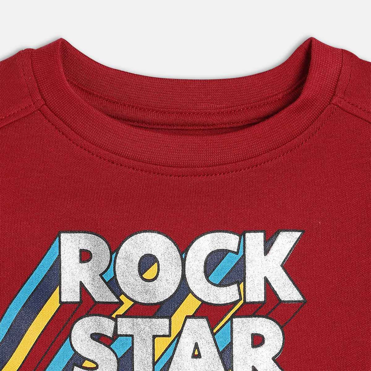 Boys Red Round Neck Long Sleeve T-Shirt