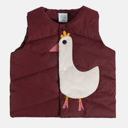 Girls Maroon Pack Of 1 Gilet