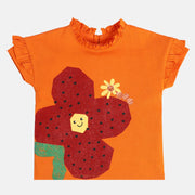Girls Orange Knit Top