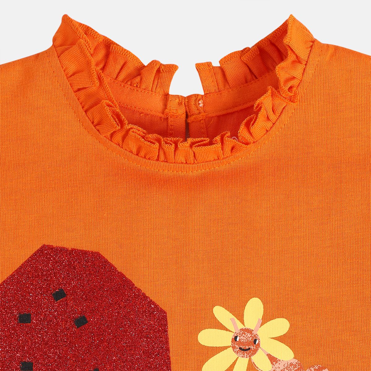 Girls Orange Knit Top