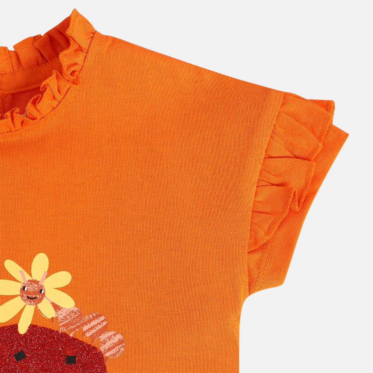 Girls Orange Knit Top