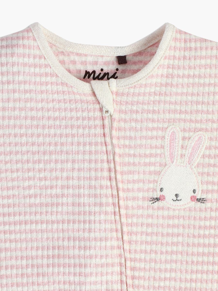 Girls Pink Front Open Sleep Suit