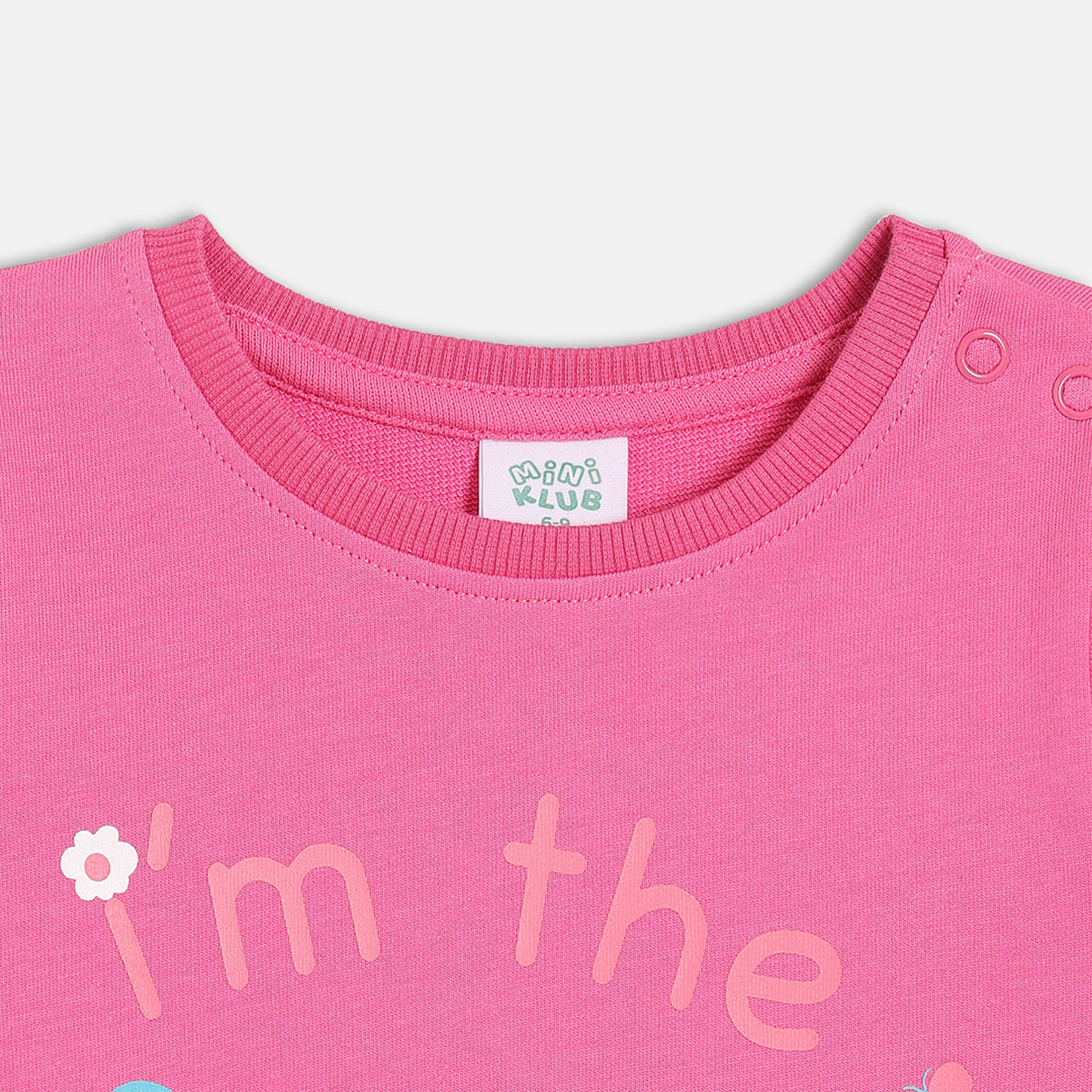 Girls Maroon Round Neck Full Sleeve Sweat Shirt