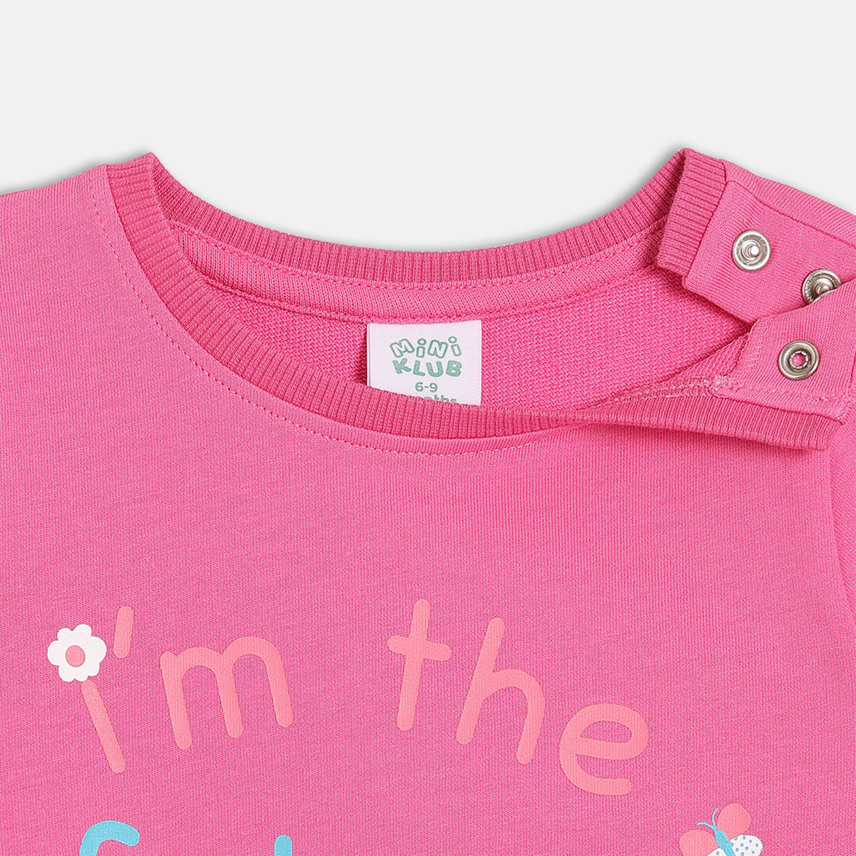 Girls Maroon Round Neck Full Sleeve Sweat Shirt