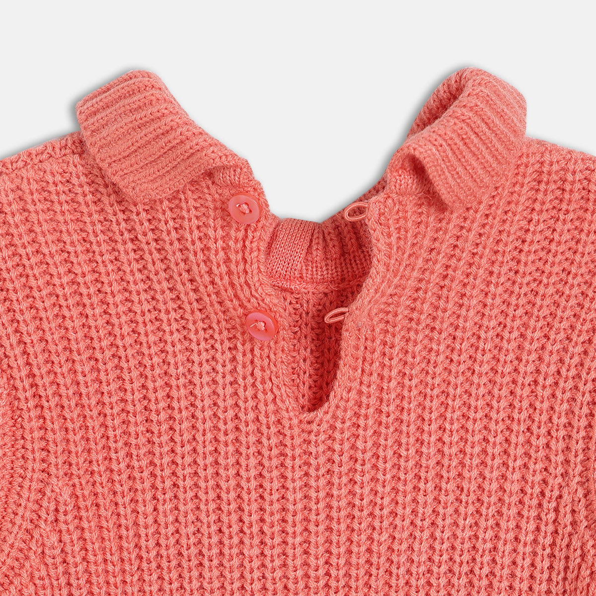 Girls Pink Round Neck Long Sleeve Sweater
