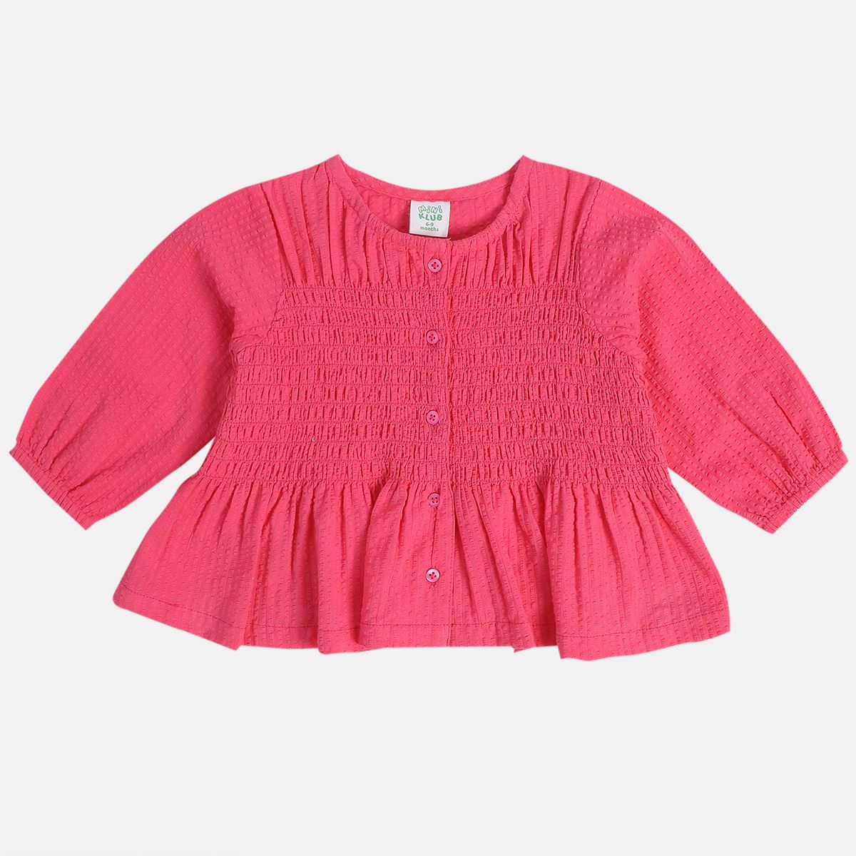 Girls Magenta Woven Top