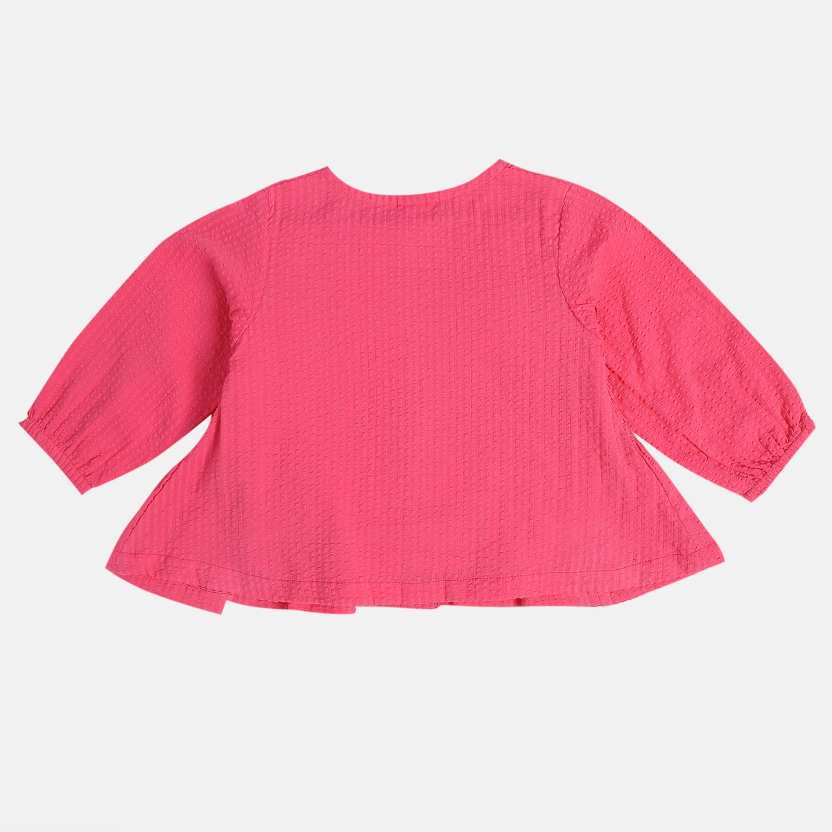 Girls Magenta Woven Top