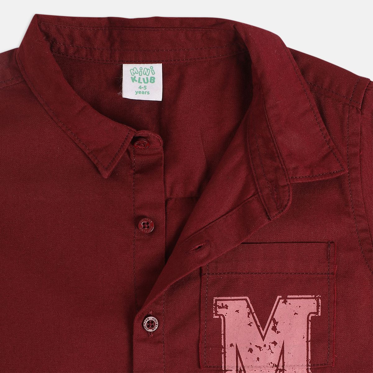 Boys Wine Red Pack Of 1 Shirt