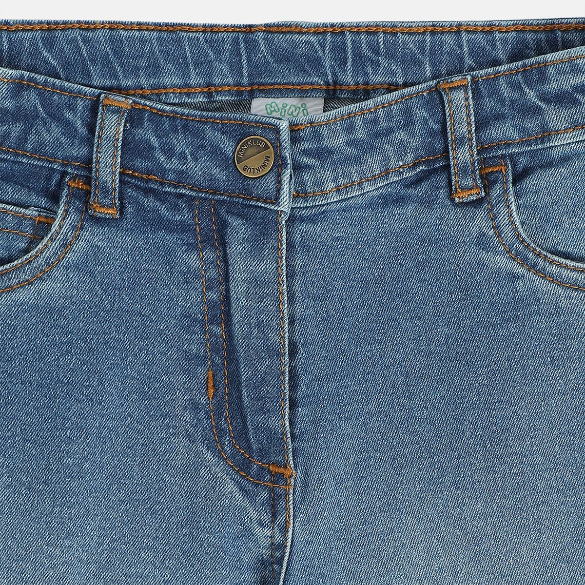 Girls Medium Blue Wash Pack Of 1 Denim Pant