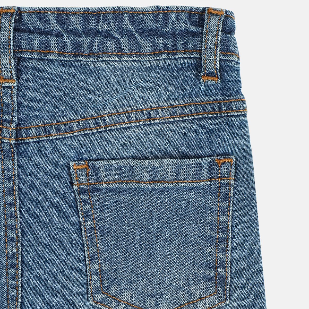 Girls Medium Blue Wash Pack Of 1 Denim Pant