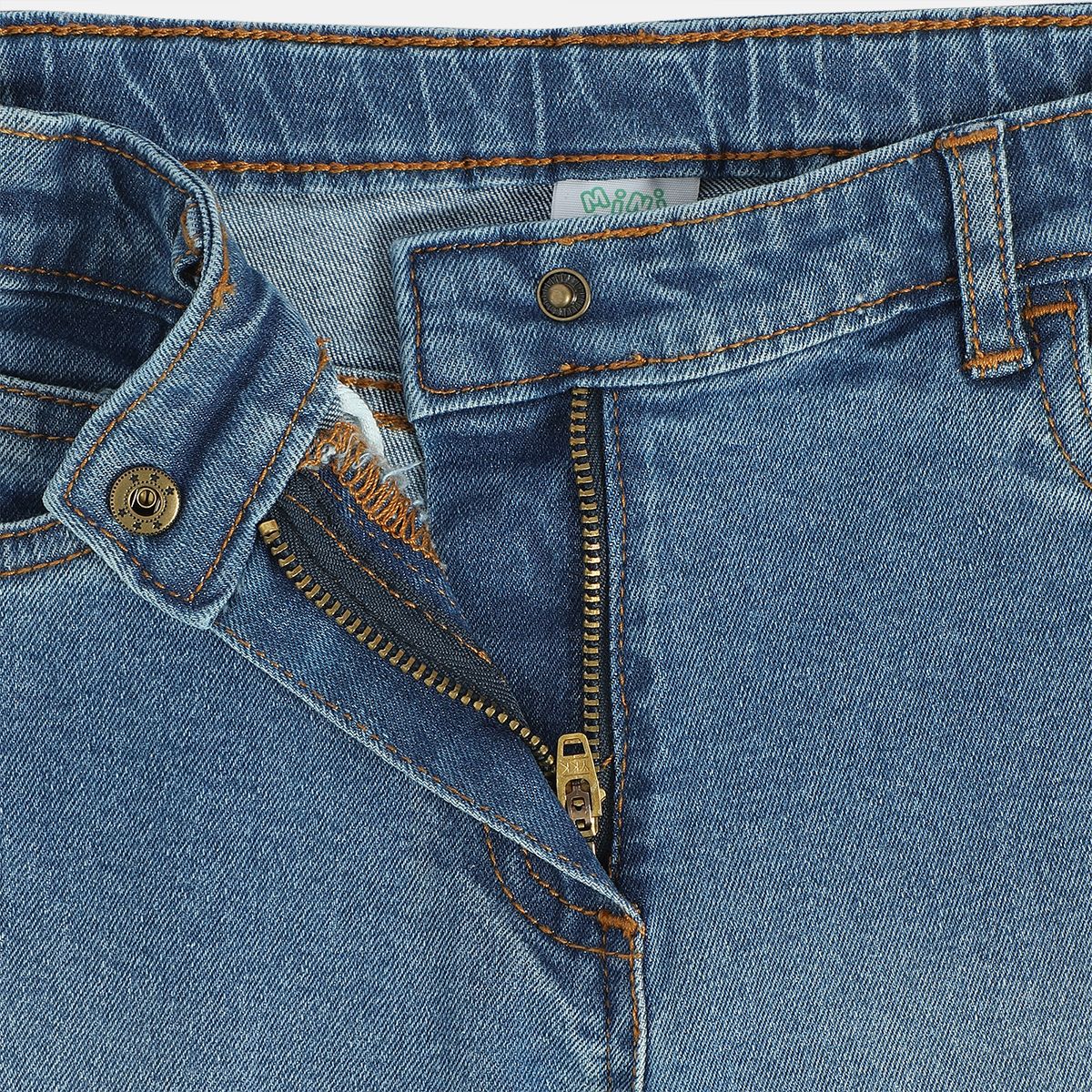 Girls Medium Blue Wash Pack Of 1 Denim Pant