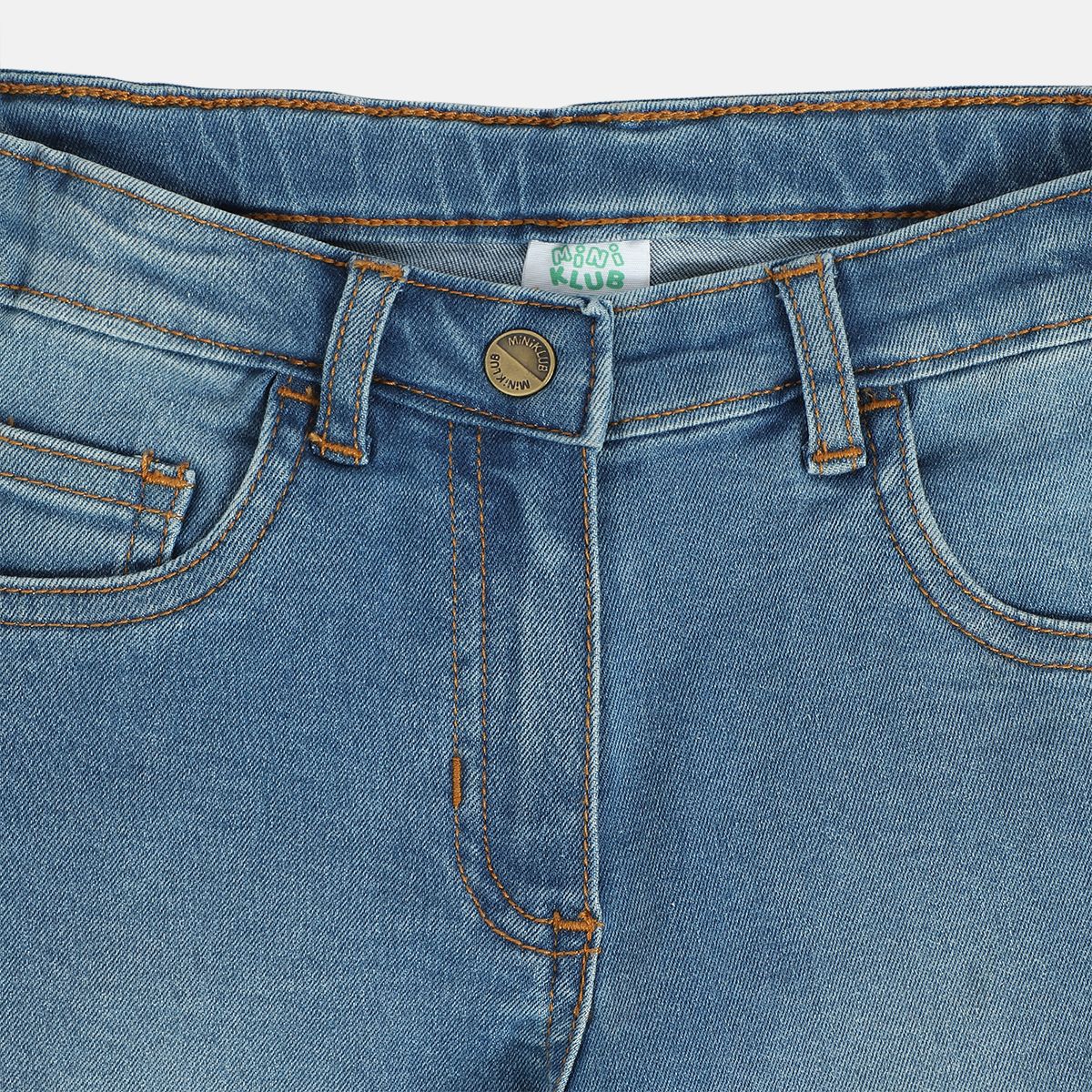 Girls Medium Wash Pack Of 1 Denim Pant