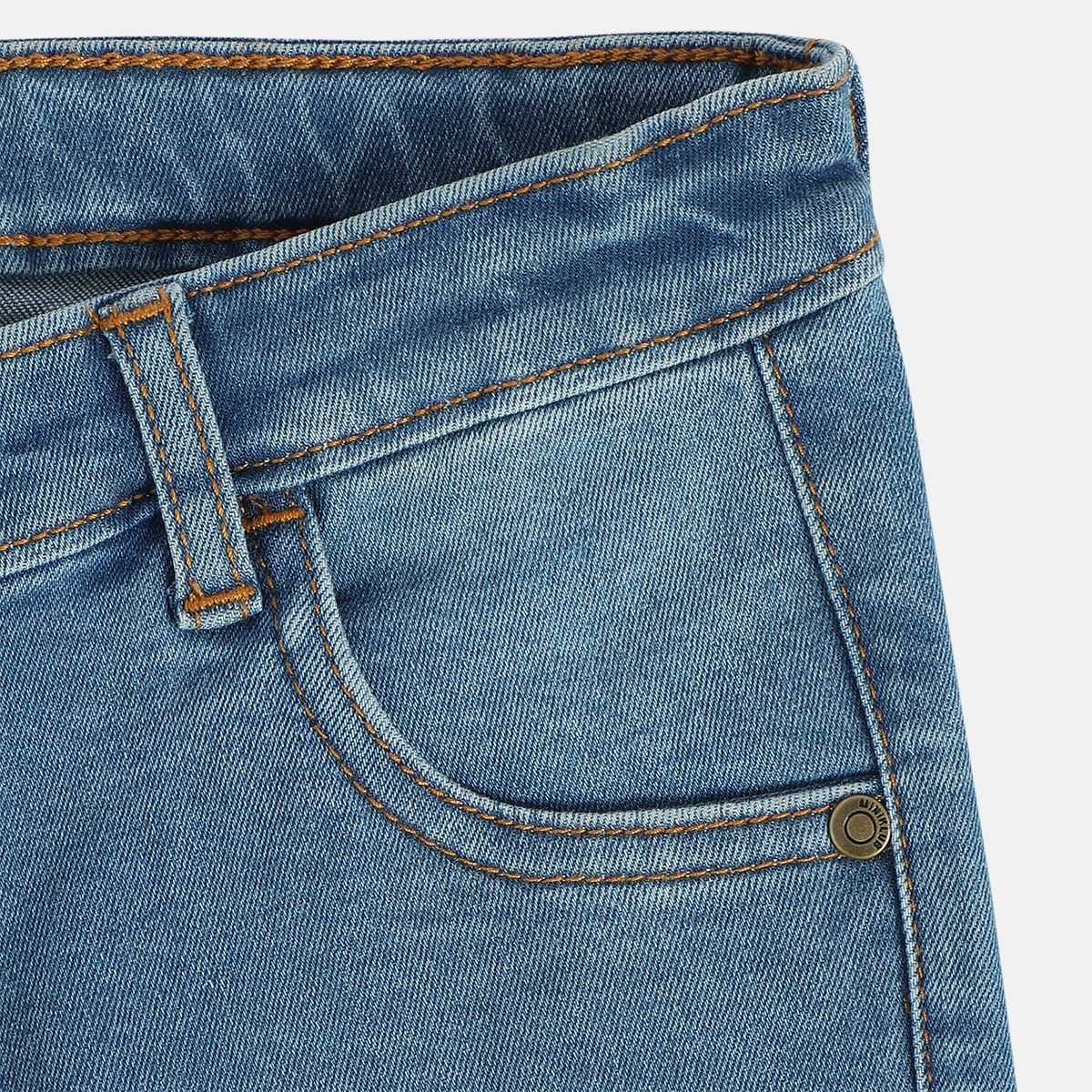 Girls Medium Wash Pack Of 1 Denim Pant