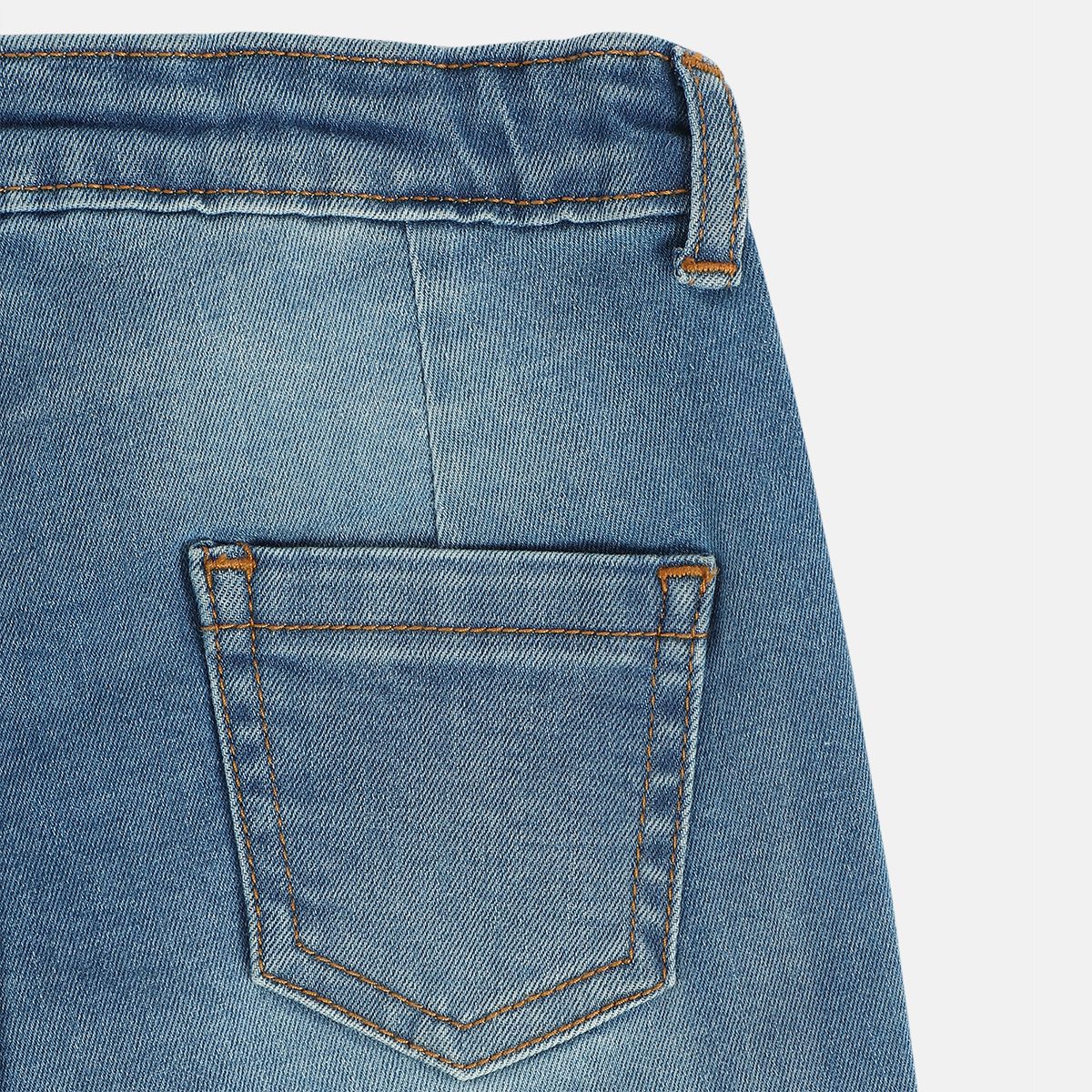 Girls Medium Wash Pack Of 1 Denim Pant