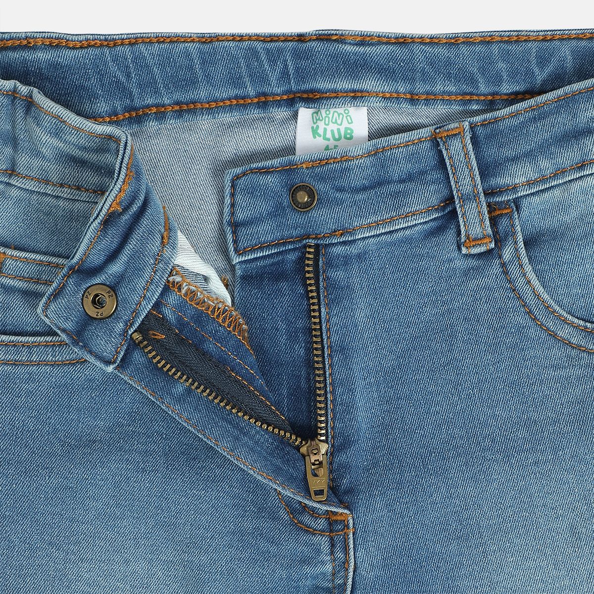 Girls Medium Wash Pack Of 1 Denim Pant