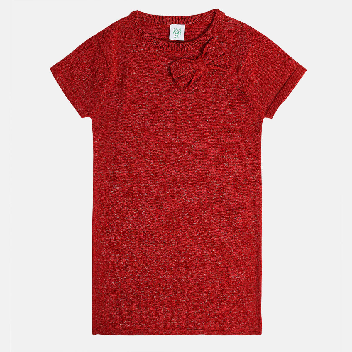 Girls Red Knee Length Dress