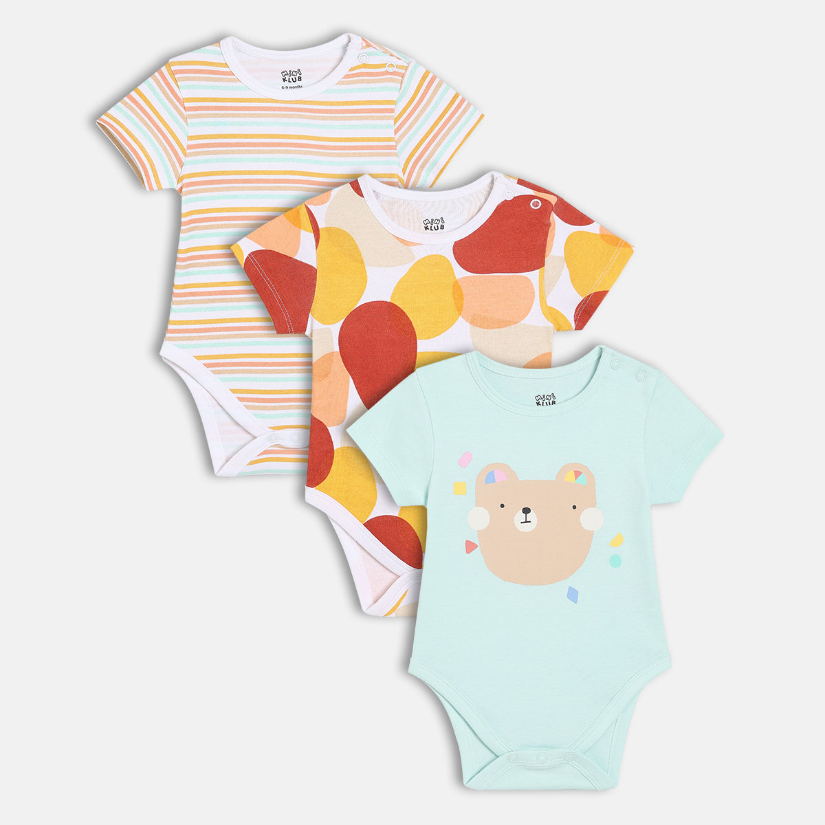 Boy Blue/White/Coral Body Suit