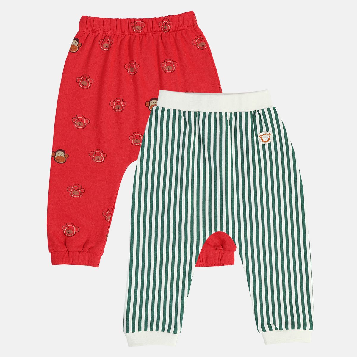 Boys Red/Green Knit Bottom (Pack Of 2)