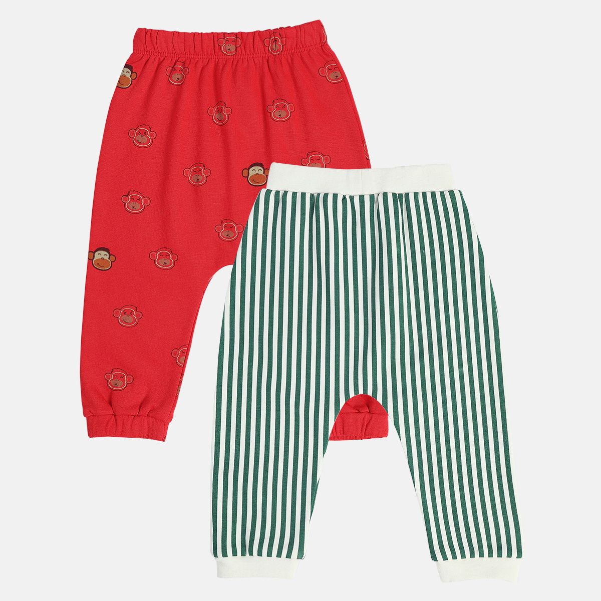 Boys Red/Green Knit Bottom (Pack Of 2)