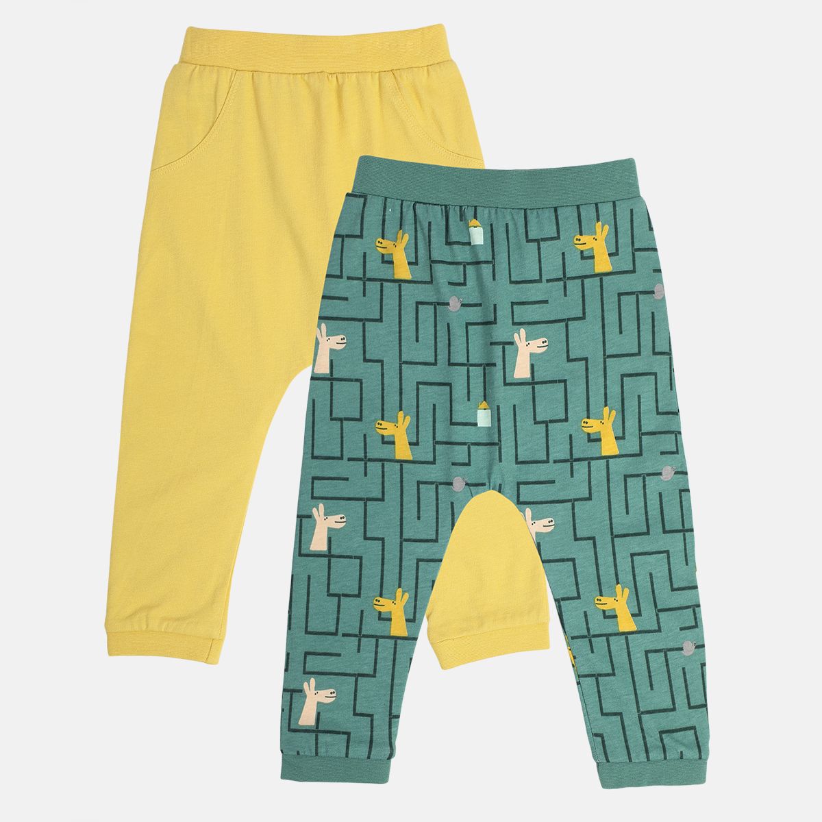 Boys Multicolor Pack Of 2 Knit Bottom