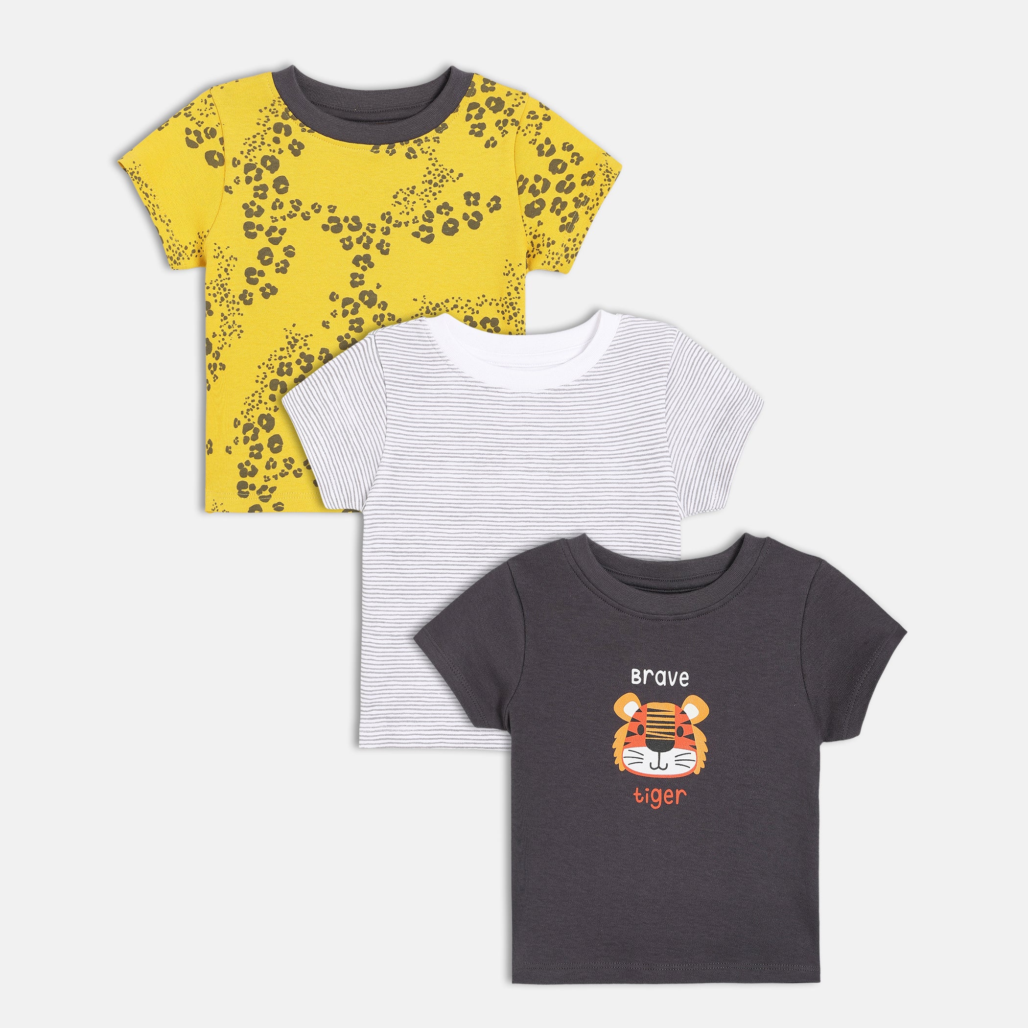 Boys Multi Round Neck Short Sleeve T-Shirt