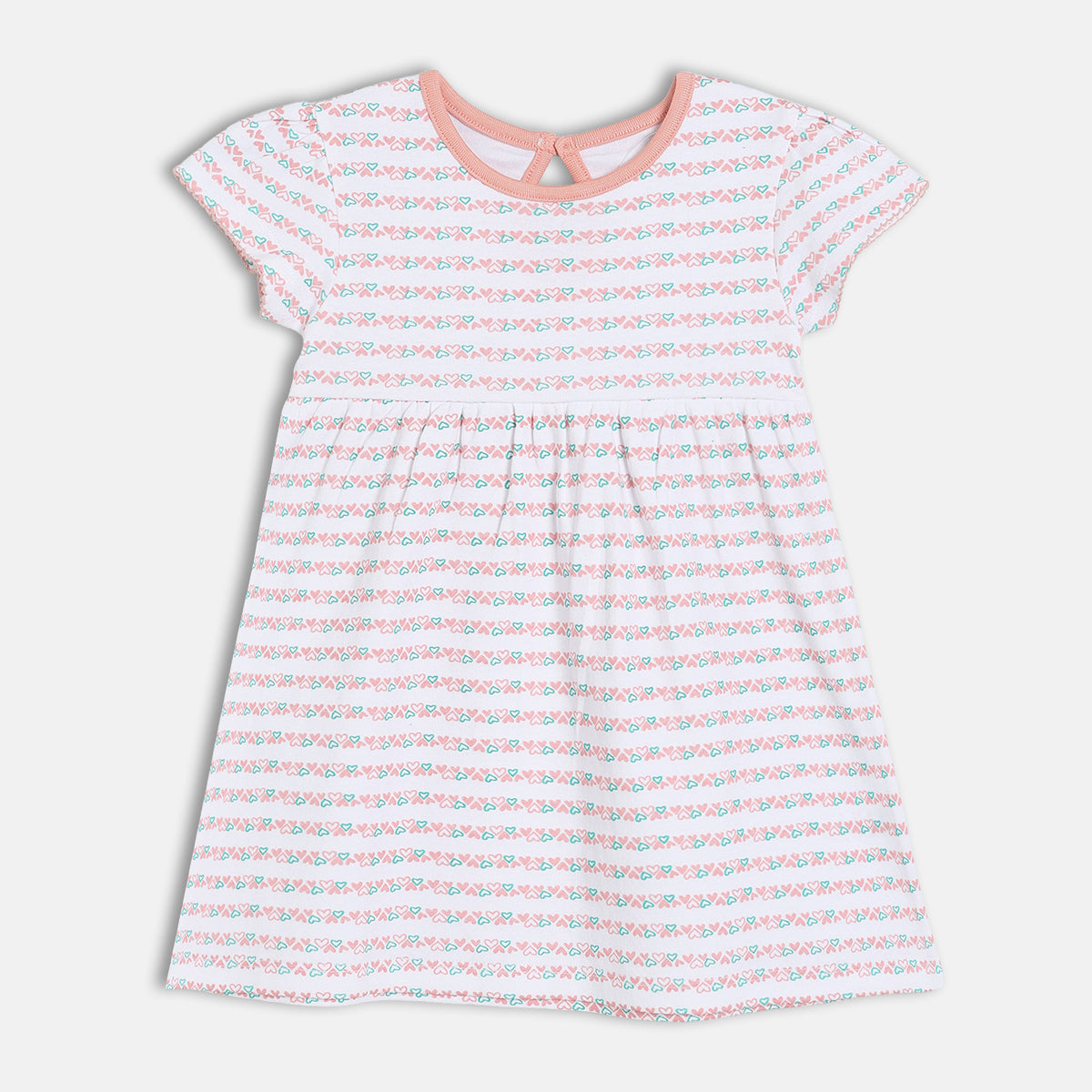 Girls Pack Of 2 Round Neck Short Sleeve Dress Multi