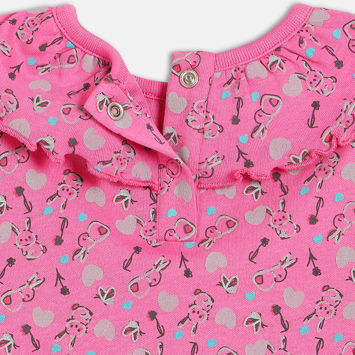 Girls Pack Of 2 Round Neck Long Sleeve Dress - Multi